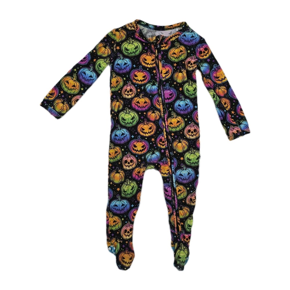 Bums and Roses 9-12 Months Pumpkin Footie One Piece Halloween